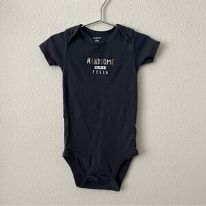 Carter’s Handsome Little Fella charcoal gray onesie bodysuit shirt sleeve